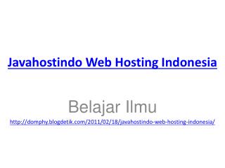 Javahostindo Web Hosting Indonesia