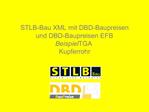 STLB-Bau XML mit DBD-Baupreisen und DBD-Baupreisen EFB Beispiel TGA Kupferrohr
