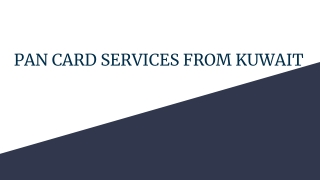 Pan Card Services From Kuwait
