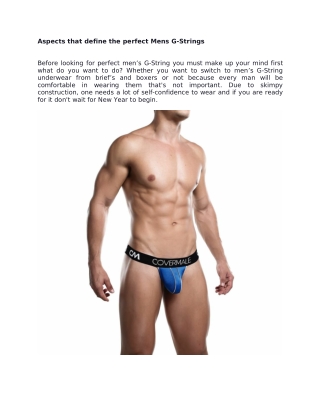 Aspects that define the perfect Mens G-Strings
