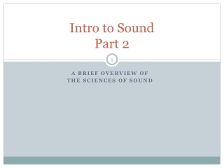 Intro to Sound Part 2
