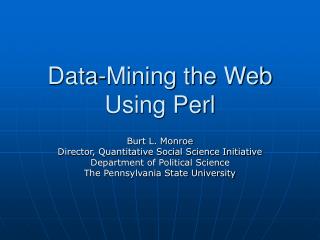 Data-Mining the Web Using Perl