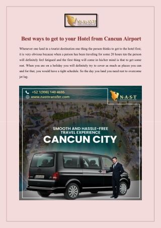 Best ways to get to your Hotel from Cancun Airport