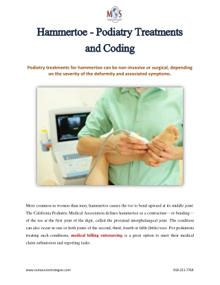 Hammertoe - Podiatry Treatments and Coding