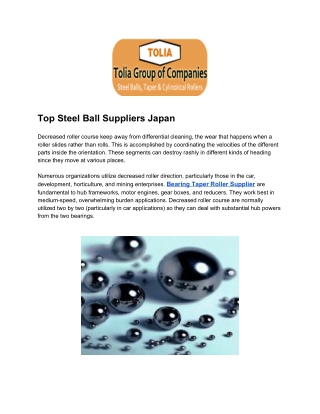 Top Steel Ball Suppliers Japan, Bearing Steel Ball Manufacturers India