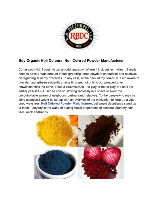 Buy Organic Holi Colours, Holi Colored Powder Manufacturer