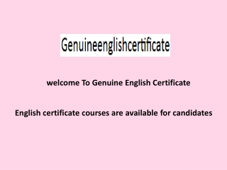 English certificate courses are available for candidates
