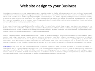 Web site design to your Business