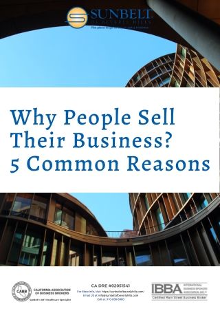 Why People Sell Their Business? 5 Common Reasons