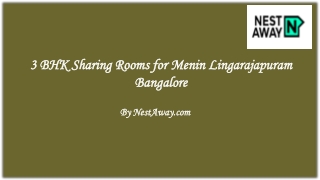 Sharing Rooms for Men at ₹6800 in Lingarajapuram, Bangalore