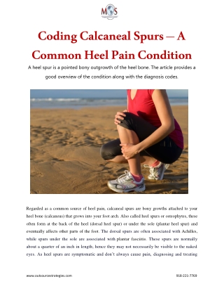 Coding Calcaneal Spurs – A Common Heel Pain Condition