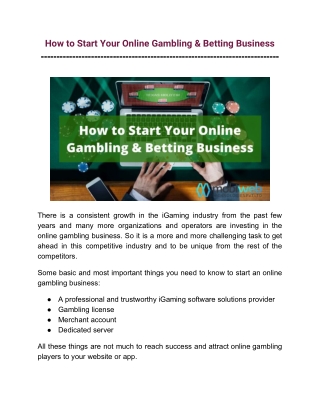 Important Tips to Start Your Online Gambling & Betting Business