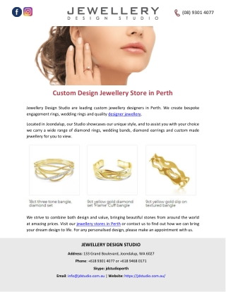 Custom Design Jewellery Store in Perth