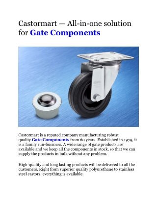 Castormart — All-in-one solution for Gate Components