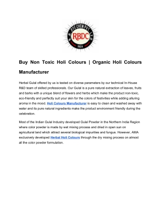 Buy Non Toxic Holi Colours | Organic Holi Colours Manufacturer