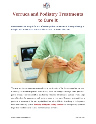 Verruca and Podiatry Treatments to Cure It