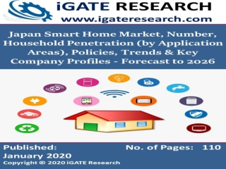 Japan Smart Home Market, Number, Household Penetration (by Application Areas), Policies, Trends & Key Company Profiles -