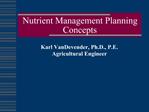Nutrient Management Planning Concepts