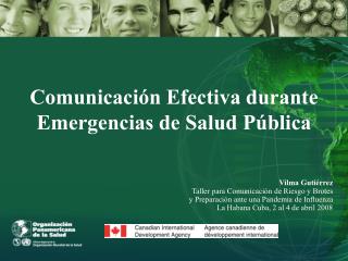 Comunicación Efectiva durante Emergencias de Salud Pública