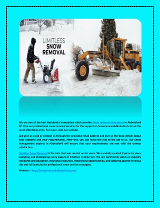 Residential Snow Removal Company Abbotsford - Snow Removal Abbotsford