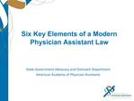 Six Key Elements of a Modern Physician Assistant Law