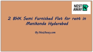 2 BHK Semi Furnished Flat for rent in Manikonda Hyderabad