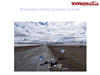 Best Motorcycle Rental Company in India