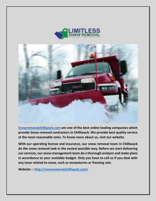 Residential Snow Removal Service Chilliwack - Snow Removal Chilliwack