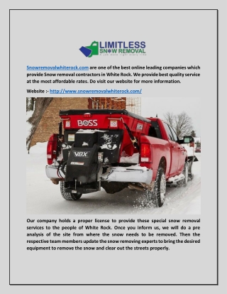 White Rock Snow Removal Services - Snow Removal White Rock