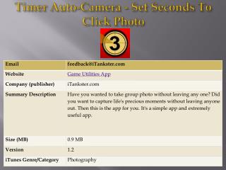 Timer Auto-Camera - Set Seconds To Click Photo