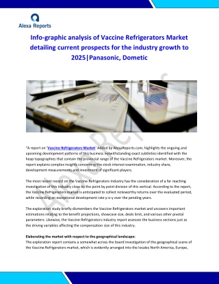 Global Vaccine Refrigerators Market Analysis 2015-2019 and Forecast 2020-2025