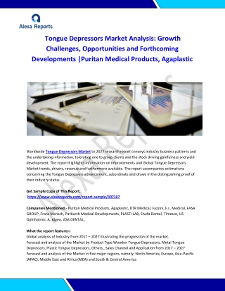 Global Tongue Depressors Market Analysis 2015-2019 and Forecast 2020-2025