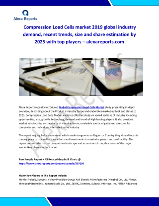 Global Compression Load Cells Market Analysis 2015-2019 and Forecast 2020-2025