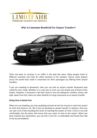 Why Is Limousine Beneficial For Airport Transfers?