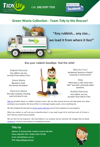 Green Waste Collection - Team Tidy to the Rescue!