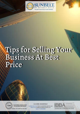 Tips for Selling Your Business At Best Price