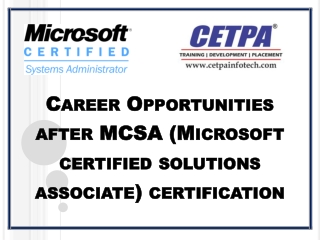 Career opportunities after MCSA