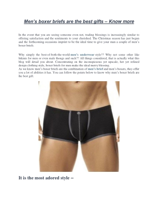Men’s boxer briefs are the best gifts – Know more