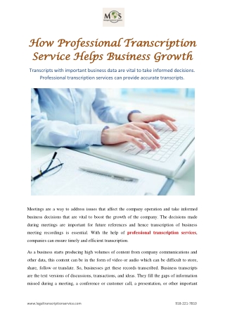 How Professional Transcription Service Helps Business Growth