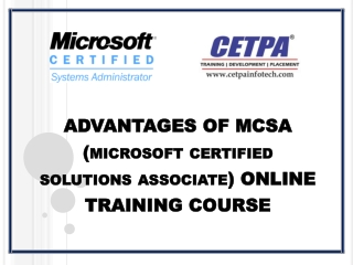 Advantages of MCSA online training course