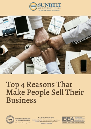 Top 4 Reasons That Make People Sell Their Business