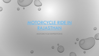 Motorcycle Ride In Rajasthan