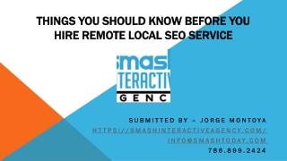 Things You Should Know Before You Hire Remote Local SEO Service