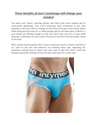 These benefits of men’s jockstraps will change your mindset