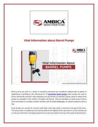 All You Need to Know about Barrel Pumps