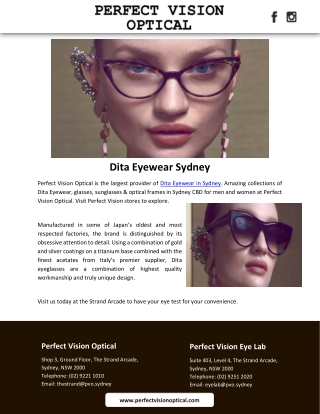 Dita Eyewear Sydney