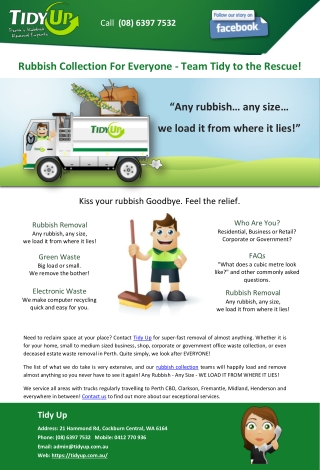 Rubbish Collection For Everyone - Team Tidy to the Rescue!