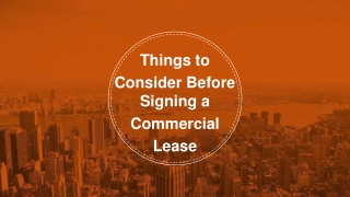Things to Consider BEFORE Signing a Commercial Lease