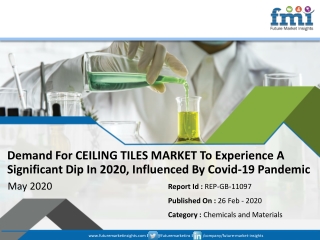 Fmi Provides CEILING TILES MARKET Projections In Its Revised Report, Covid-19 Pandemic Shaping Global Demand