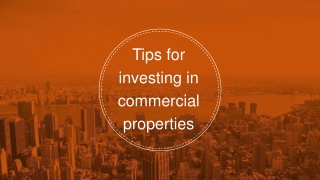 Important Tips For Investing In A Commercial Property